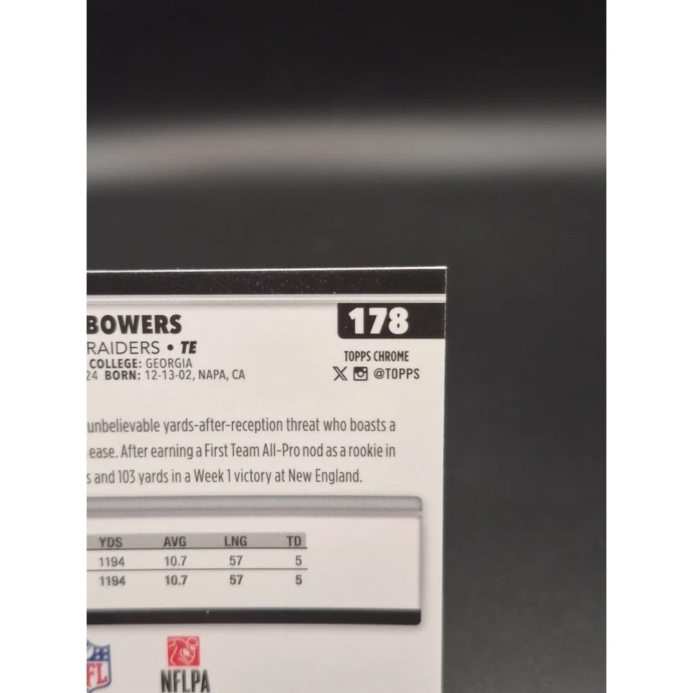 2025 Topps Chrome Brock Bowers #178 Fanatics Exclusive Logo Refractor Raiders SP